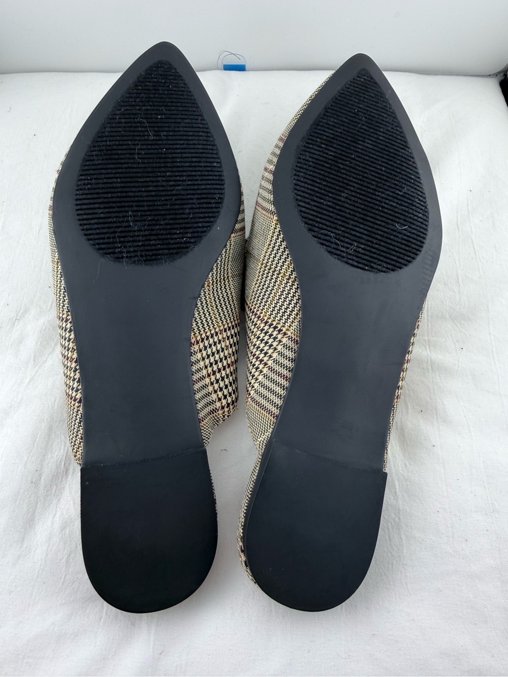 Steve Madden Plaid Pointed-Toe Mules with Black Chain Accent - Picture 3 of 3